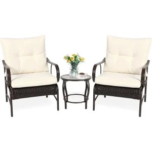 Patio Bistro Sets 3 Piece Rattan