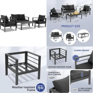 4-Seat Aluminum Outdoor Furniture Set