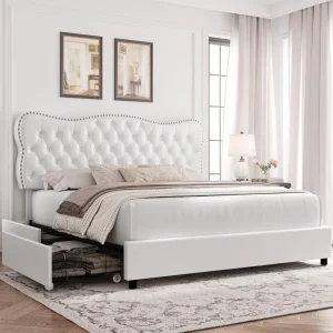 full bed frame with heavy duty mattress